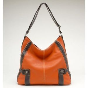 Tosca Zipper Fashion HAndbag Orange Brown Bag